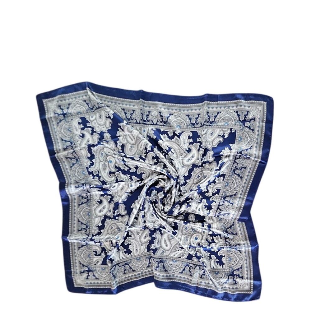 Scarf Wild Rag Poylester Blue White new
